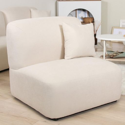 不二貿易ソファ1人掛け肘掛けなし韓国インテリア組み合わせ自由幅80x奥行80x高さ72.5cmアイボリーソファー一人掛けChamill41303