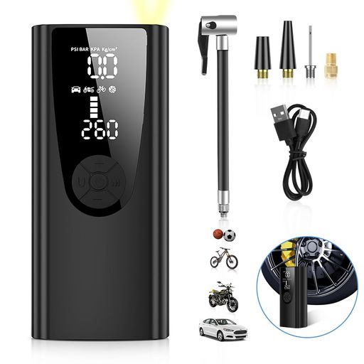 【2023新登場最大圧力150PSI自動停止】Gegizun電動空気入れ車バイク自転車エアーポンプ充電式自転車空気入れコードレス6000mAh大容量バッテリー電動エアーポンプ4種類変換(4)