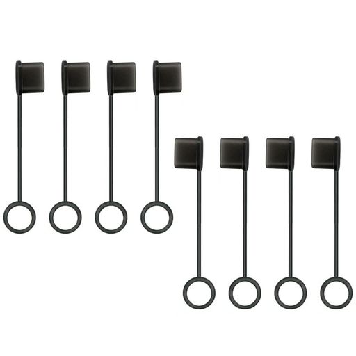 VSuRingUSBType-C(オス)用保護カバーキャップ脱落防止シリコン製ソフトリード付USBCケーブルコネクタカバーキャップ防塵防湿防錆端子保護キャップ保護カバー黒8個入