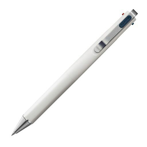 【仕様】黒にこだわる3色ボールペン「ボールサインiD 3C」/0.4mm/ホワイトボディ 【インク色】Bパターン(ナイトブラック,ピュアブラック,レッド)。さりげなく個性を表現できる3色。 【特徴1】金属製のクリップ・ペン先、ミニマルなスライダー、丸みのある六角ボディなど、上質感あふれるデザイン。 【特徴2】なめらかな書き心地で疲れにくい水性顔料ゲルインキを使用。細かい文字もはっきり鮮やかに書ける。 【一本あたりサイズ/重さ/材質】14.7xφ1.2cm/13g/軸:ABS、クリップ:ステンレス、スライダー:ABS・エラストマー、先栓:真鍮