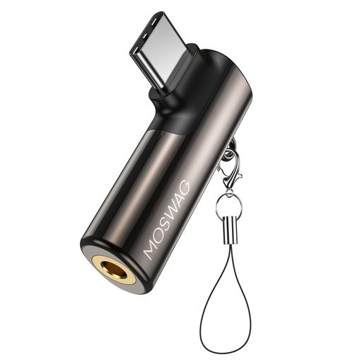 MOSWAG USB C to 3.5mmジャック ヘッドフォンアダプタ 右角度