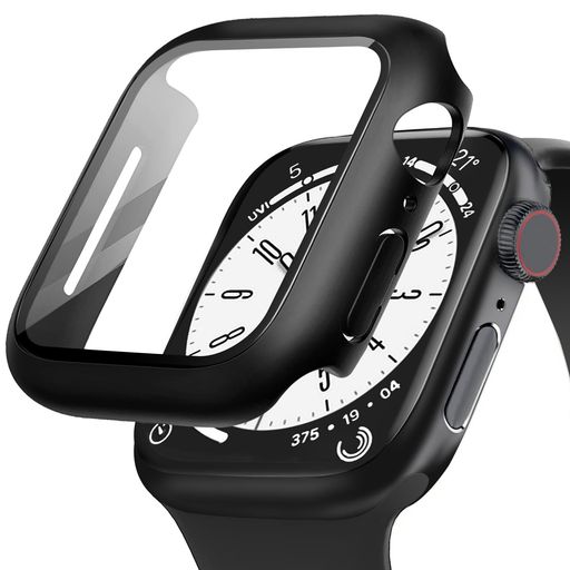 POLINKforAppleWatch用ケースSeries11/10/9/8/7/6/5/4/SE3/SE2/SE45mmPC素材強化ガラスアップルウォッチ保護用カバー超薄型高耐久耐衝..