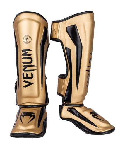 VENUMレッグガードELITESHINGUARDS(ゴールドxブラック)VENUM-1394-449//レガースキックボクシング格闘..