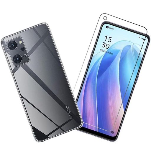 FOR OPPO RENO 9 A/RENO 7 A【1+1セット】強化液晶保護フィルム+透明TPUケース日本旭硝子製耐衝撃硬度9 H飛散防止指紋自動吸着防泡保護フィルムFOR OPPO RENO 9 A/RENO 7