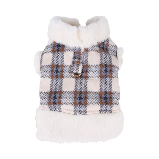 DICOCO犬服冬ペット服ペットウェア犬猫用防寒暖かいおしゃれ犬の服袖なし犬ジャケットふわふわ小型犬中型犬パーカードッグウェア猫服牽引ロープハング可能(ブルーM...