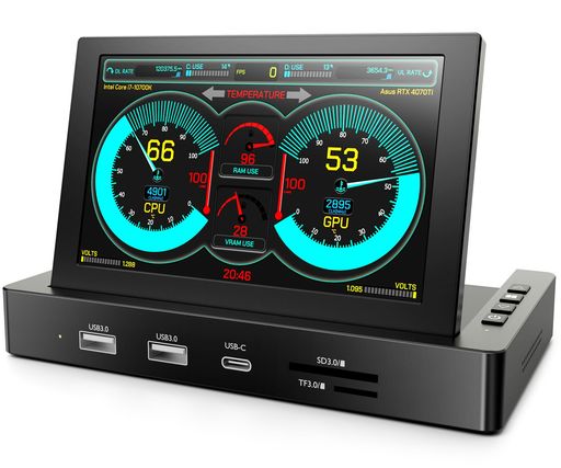 ミニモニター 5インチ 小型モニター USB ハブ ラズベリーパイ マウント穴付き デュアルスピーカー内蔵 Type-C一本接続 HDMI入力対応 IPS 800x480-1920x1080解像度互換 金属フレーム CPU温度監視