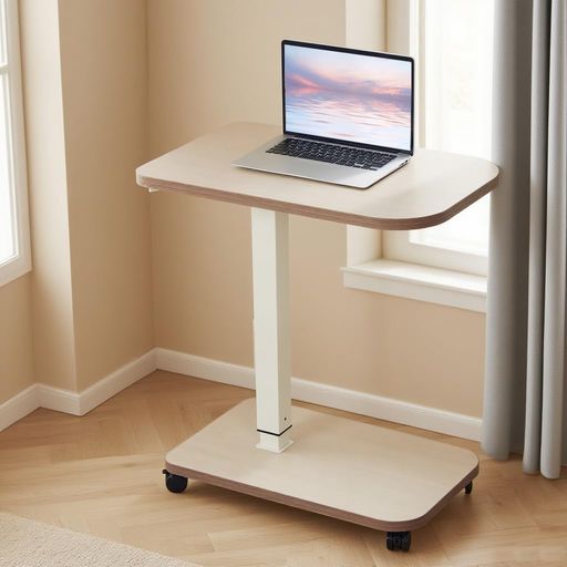 Suhapupサイドテーブル昇降デスク空気圧式デスク介護用ベッドテーブル幅71CMx奥行46CM高さ調節可能ライ..