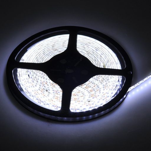 ヤナカLED12V超高輝度5M600連LEDテープ防水切断可能白ベース/LEDグリーン強力粘着両面テープ正面発光SMD28353528(昼白色)