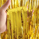 「2個セット」Augsionタッセルカーテンキラキラ背景華やかな金属感明るい光沢誕生日飾り付け100cm*200cmパーティー装飾小道具誕生日結婚式用パーティー...