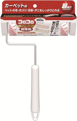 ニトムズコロコロ本体SハイグレードSC強接着ハンディカラートレイ40周1巻入スパっと切れるカーペット対応ペットの毛ダニ花粉ホワイト160mm幅C4323