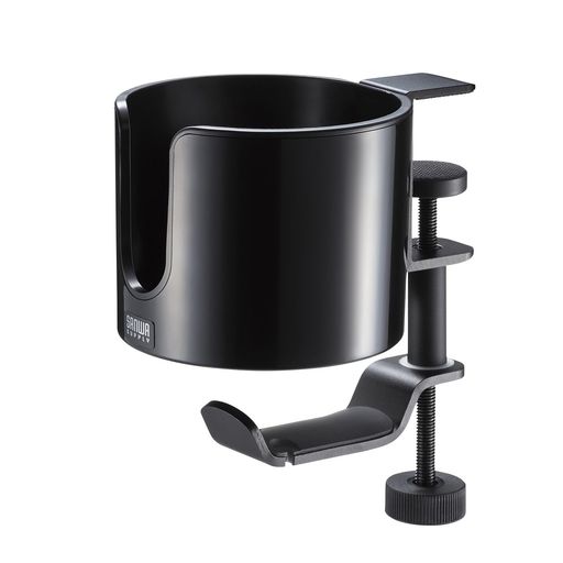 サンワサプライドリンクホルダー付きバッグハンガーPDA-STN76BK