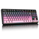 ATTACKSHARKX87ゲーミングキーボードワイヤレス/BLUETOOTH/USBトライーモードメカニカルキーボードホットスワップサイド刻印キーキャップガスケット構造5層吸音フォームデザインリニアストロベリー轴全キー無衝突(2)