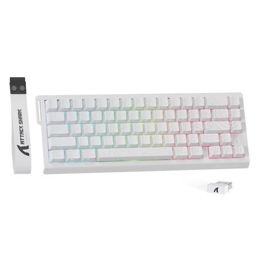 ATTACK SHARK X68PRO HE ラピッドトリガー キーボード 高速反応 3モード接続 2.4G Bluetooth USB-C有線 8KHZ ゲーミングキーボード ラピッドトリガー 調整可能なアクチュエーション搭載 RT0.01mm