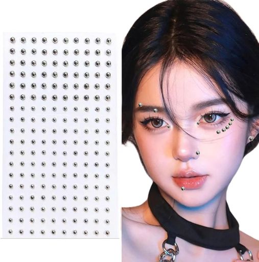 [ADLWJS]ピアスシール180pcs穴あけ不要貼るピアス顔面デコ用フェイクピアス唇釘眉釘貼り付け ...