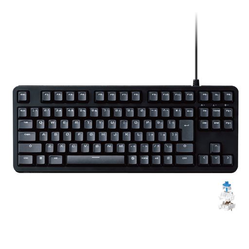 エレコム ゲーミングキーボード 有線 メカニカル 5000万回高耐久スイッチ採用 全キーロールオーバー クリッキー 青軸 日本語配列 テンキーレス ブラック TK-GK20CBK エレコム ゲーミングキーボード 有線 メカニカル 5000万回高耐久スイッチ採用 全キーロールオーバー クリッキー 青軸 日本語配列 テンキーレス ブラック TK-GK20CBK