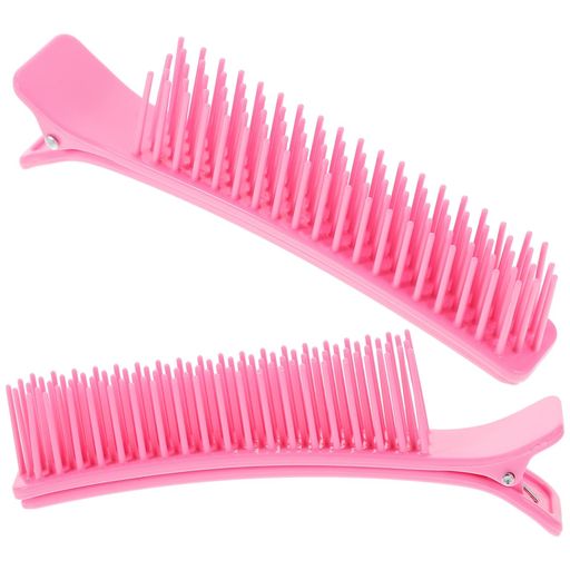 Hairpins - Healeved2本セットヘアセクショニングクリップピンク5.71x1.18x0.79インチ多機能サロンヘアクリップ軽量ポータブルヘアカット染めスタイリング用