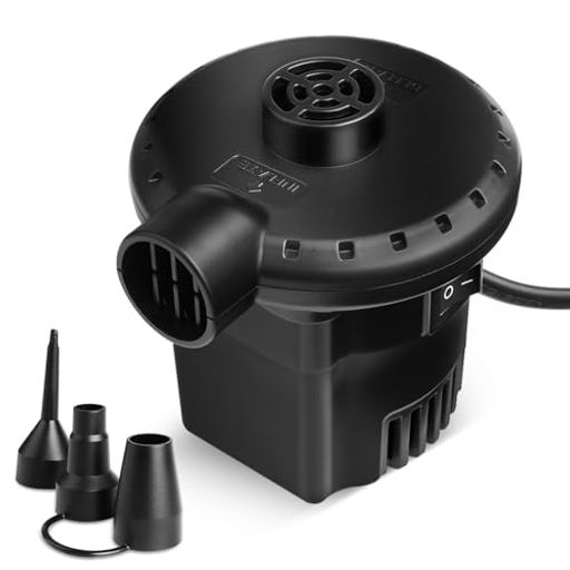 Deeplee 電動エアーポンプ 空気入れ 給気&排気両対応 コンセント式 AC100V 家庭用 エアーベッド ビニールプール 浮き輪 うきわ ゴムボート 便利 130W消費電力 専用ノズル付 付 PSE認証済み 日本…