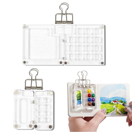 【セット内容】水彩絵の具パレットケース2セット。仕様:8色、15色。カラー:透明。サイズ:15色顔料箱:7.5x7.5cm、8色顔料箱:3x6cm。水彩、油絵、アクリルなど様々な絵の具を入れることができます。 【素材】良質なアクリル材料で作られ、丈夫で割れにくい。お手入れが簡単で、絵の具は簡単に拭き取ることができます。長時間使用することができます。 【持ち運びに便利】コンパクトで軽量なパレットで、ポケットやリュックに入れて、いつでもどこでも自由に創作できます。金属クリップを使用して、画板やスケッチブックにしっかりと固定することができます。 【使いやすい】マグネット開閉式の水彩パレットケースは、ペイントは長期間良好な状態に保たれます。すぐに色を取得して没入型の絵画体験を行うことができます。 【プレゼントとして】プロのアーティストや絵画初心者へのプレゼントにもぴったりです。屋外でのスケッチや絵画に最適で、この実用的でポータブルなパレットで旅の景色を記録しましょう。