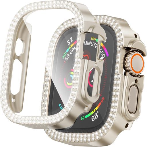 BOOLINN 可兼容 Apple Watch Ultra 3/ Ultra 2/ Ultra 49mm ケース【BOOLINN】対応 apple watch Ultra 3/ Ultra 2/ Ultra 49mm カバー ダブルダイヤモンド