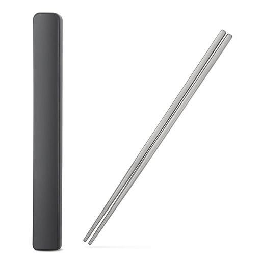 YOZOTAチタン箸23.5cm15g超軽量すべらない箸先端防滑加工キャンプ箸専用箸箱付き箸食洗機対応日常・ア..