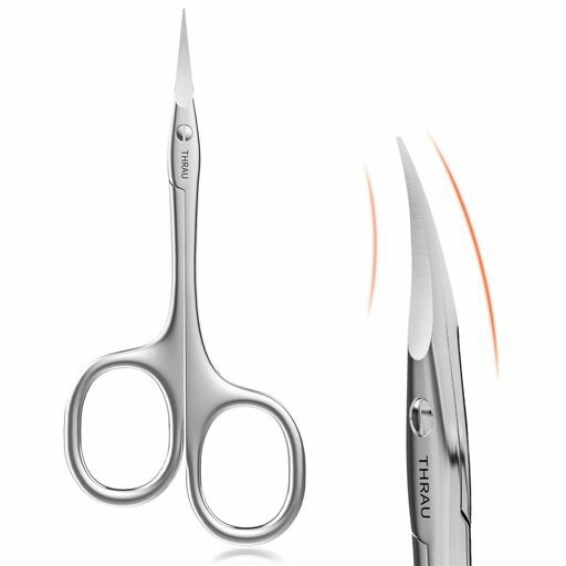 THRAU右利き用眉毛ハサミ精密先端甘皮切り手術用グレードのステンレス製キューティクルハサミ甘皮処理角質取りネイルケアささくれ修正爪眉毛鼻毛髭まつ毛用ハサミミニ THRAU右利き用眉毛ハサミ精密先端甘皮切り手術用グレードのステンレス製キューティクルハサミ甘皮処理角質取りネイルケアささくれ修正爪眉毛鼻毛髭まつ毛用ハサミミニ