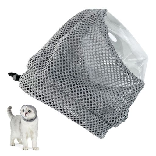 【商品の仕様】猫専用設計の噛みつき防止マスク、このペット用補助マスクは M サイズを提供し、19*13.5cm、体重 3~7.5kg の猫向けに設計されています。 【素材】マスク部分には通気性に優れたソフトメッシュ素材を採用、猫の呼吸をスムーズにしてストレスを軽減し、 顔部分にクリアなTPU素材を採用、猫の表情や呼吸状態を確認しやすい透明デザイン。 【サイズ調整可能な伸縮コード付き】 頭周りを紐で自由に調節可能、様々な大きさの猫に対応します。 【使い方は簡単】 軽量で装着が簡単、直接猫用マズルを猫の頭部から被せ。 【多目的使用】爪切り時の補助、耳掃除、拾い食い防止、投薬、シャンプー、歯磨きなど、日常のケアから医療処置まで幅広く対応。