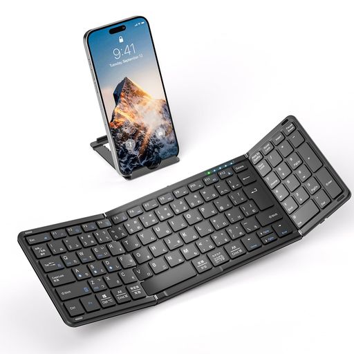 【高級版】OmikamoBluetoothキーボード折り畳み式ワイヤレスキーボードテンキー付き左右Shiftキー/L型Enterキーipad/iphoneキーボードフルサイズ日本語配列3台デバイス切替接続可能 【高級版】OmikamoBluetoothキーボード折り畳み式ワイヤレスキーボードテンキー付き左右Shiftキー/L型Enterキーipad/iphoneキーボードフルサイズ日本語配列3台デバイス切替接続可能
