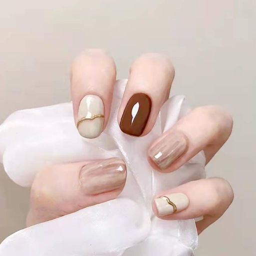 [ALLEVG]ネイルチップショート24枚入秋冬付け爪人気和風かわいいシンプルおしゃれ成人式入学式卒業式結婚式パーティー日常生活に使用できます花嫁ネイル光沢