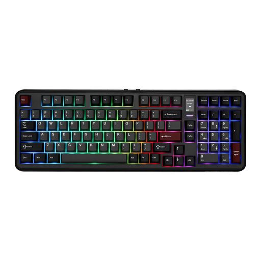 MECHLANDSVIBE99ワイヤレスゲーミングキーボード1.06’’スクリーン100キーガスケットメカニカルキーボードホットスワップ対応クリーミーキーボードBT5.0/2.4GHZ/USB-C5層パッドRGBNKRO