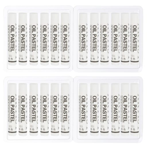 PATIKILホワイトオイルパステル24個ソフトオイルクレヨンクリーミーパステルスティック画材アート絵画..