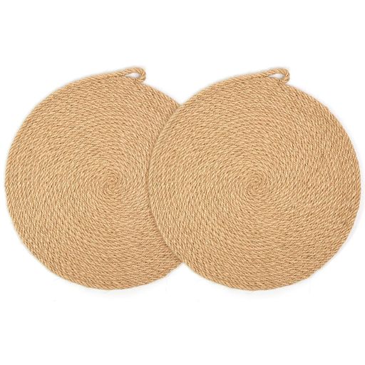 LioCam鍋敷きおしゃれ2枚セットフック付き耐熱天然素材亜麻滑り防止通気性鉄瓶土鍋茶壶洗える断熱マットキッチンダイニングギフト対応(25cm)