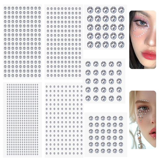 Doyimeラインストーンステッカー(7枚セット)ラインストーンシールフェイスシールラインストーンデコシ..