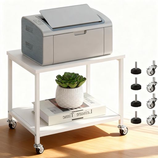 プリンター台プリンターラック2段キャスター付きプリンタースタンドワゴンサイドテーブルスタンド卓上..