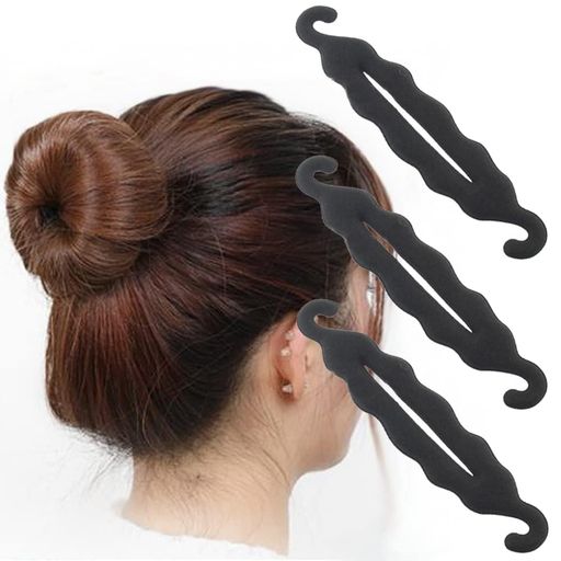 YFFSFDCお団子ヘアメーカーヘアメーカヘアアレンジおだんごヘアアレンジかわいいスかわいいふんわりヘアアレめ髪用グッズヘア長い髪向けブラック長い髪向け黒3個入り