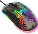 MAMBASNAKE X400 ゲーミングマウス 透明 スケルトン マウス 有線 軽量 プログラム可能 RGB イルミネーション 13種類照明効果 消灯でき 光学式マウス マウス ゲーム用 透明マウス 12800DPI 6段調整可能 人間工学