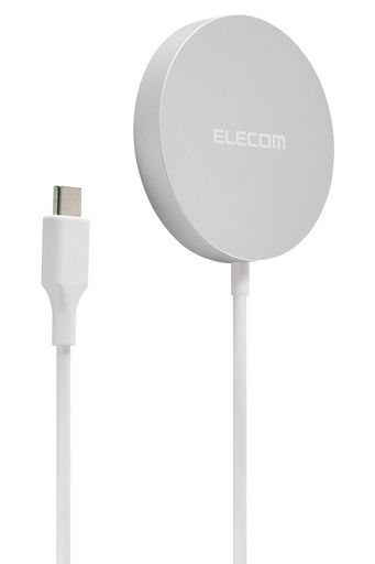 エレコムQi2ワイヤレス充電器15Wマグネット正規認証品卓上シルバー【iPhone15/14/13シリーズに対応】EC-MA01SV