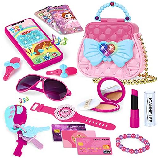 CORPERTOYSメイクセット女の子お化粧おもちゃメイクおもちゃ携帯おもちゃ鍵おしゃれバッグ付属子どもメイクアップドレッサーおもちゃおままごとなりきりごっこ遊び誕生日クリスマスプ…