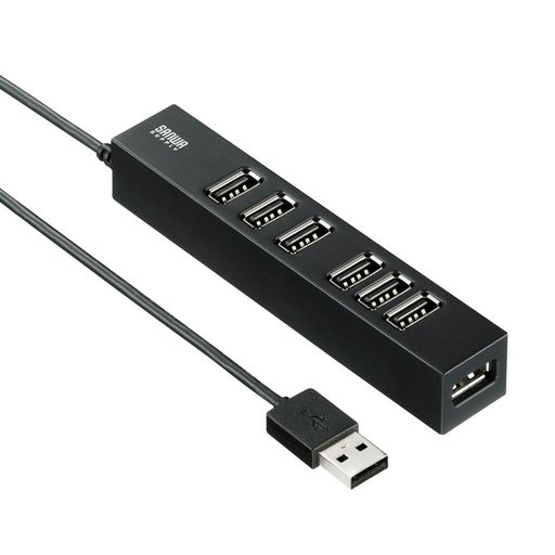 サンワサプライ(SanwaSupply)USB2.0ハブ(7ポート)USB-2H701BKNブラック