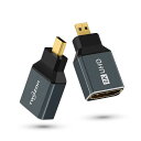 Twozoh8KMicroHDMIアダプター(2個パック)2.1マイクロHDMIオス-標準HDMIメスアダプターコンバーター8K@60Hz、4K@144Hz、2K@240Hz適格請求書発行可