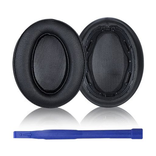 AdhiperWH-H910Nイヤーパッド交換用パッドforSonyWH-H910Nヘッドホンプロテインレザーイヤーパッド、メモリーフォームパッド(ブラック/プロテインレザー)
