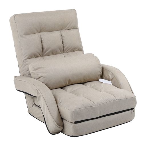 KYODA座椅子ひじ掛け付きクッション付きリクライニング14段階調節3wayハイバックふあふあ脚置きフロア..