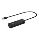 バッファローGiga対応USBType-AドッキングステーションLANアダプター有線LANUSBハブUSB3.2(Gen1)日本メーカーブラックLUD-U3-AU101BK/N