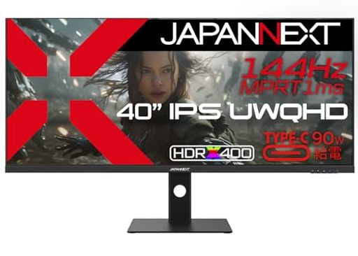 JAPANNEXT40インチゲーミングモニター144Hz1msUWQHD3440x1440解像度IPSパネルディスプレイ(HDMI/DisplayPort/Type-C/高さ調節/ブルーライトカット/視野角178°) JAPANNEXT40インチゲーミングモニター144Hz1msUWQHD3440x1440解像度IPSパネルディスプレイ(HDMI/DisplayPort/Type-C/高さ調節/ブルーライトカット/視野角178°)