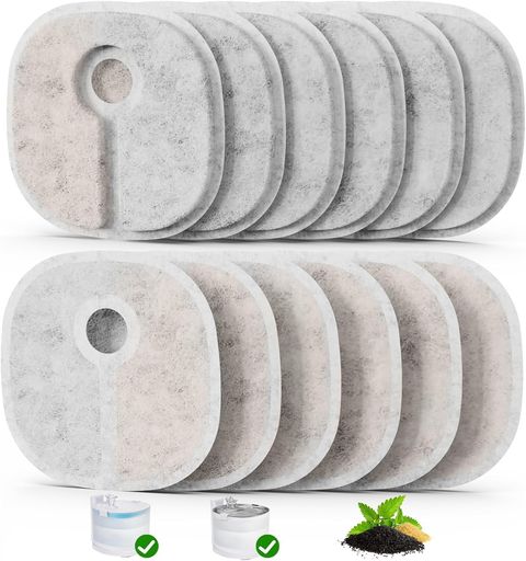 バクテリア除去塩素低減不純物除去臭い除去ほこり除去 【互換性】この猫給水器フィルター交換部品はCheerbleE1USB給電式-1、E1+充電式-1の水飲み器に対応できます。交換フィルター12パックを含む。あなたの猫と犬に水をたくさん飲むよ...