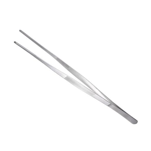 CoCudピンセット30cm長さステンレス製直線鈍い鋸歯付きピンセット機械装置製品修理に適用