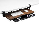 キーボードスライダー 後付け デスク クランプ フルキーボード 引き出し付きキーボードトレイ68X30CM Lサイズ 人間工学 姿勢改善 収納対応 マホガニー(3)