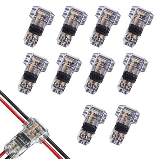 【低電圧機器用】このクイックスプライスワイヤコネクタは、感電の危険がない、あらゆる低電圧機器に最適です、それは耐火性および耐熱性、防水および防塵ワイヤコネクタです。 【安全絶縁設計】クイックスプライスコネクタ使い勝手が良く、漏れを防ぐために上にスナップオーバーロックし、滑り落ちないようにTタップコネクタ。 【使いやすい】シンプルな操作、工具不要、プラグアンドプレイで、配線作業時間を大幅に削減します。 【仕様】コネクタの電圧範囲は0.34-0.75mm2 / 20-22AWGです。 【幅広い用途】これらの2ピン圧着ワイヤコネクタは、すべての車両、オーディオ、ビデオ、スピーカー、LEDストリップライトの取り付けおよびその他の電気機器に最適です。