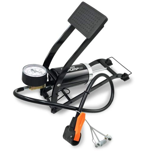 MOMO&HP自転車空気入れポンプ足踏み米式仏式英式バルブ対応バイク携帯エアポンプボール/浮き輪/風船な..