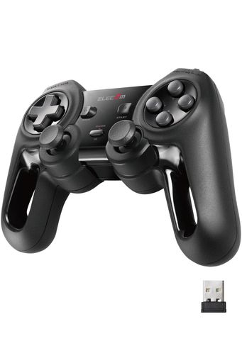 エレコムワイヤレスゲームパッド13ボタンXinput振動連射高耐久ブラックJC-U4113SBK