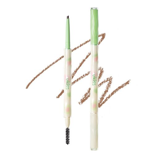 ukissアイブロウペンシル椭円細芯高発色繰り出しタイプスクリューブラシ付き0.08g(U05ライトブラウン)